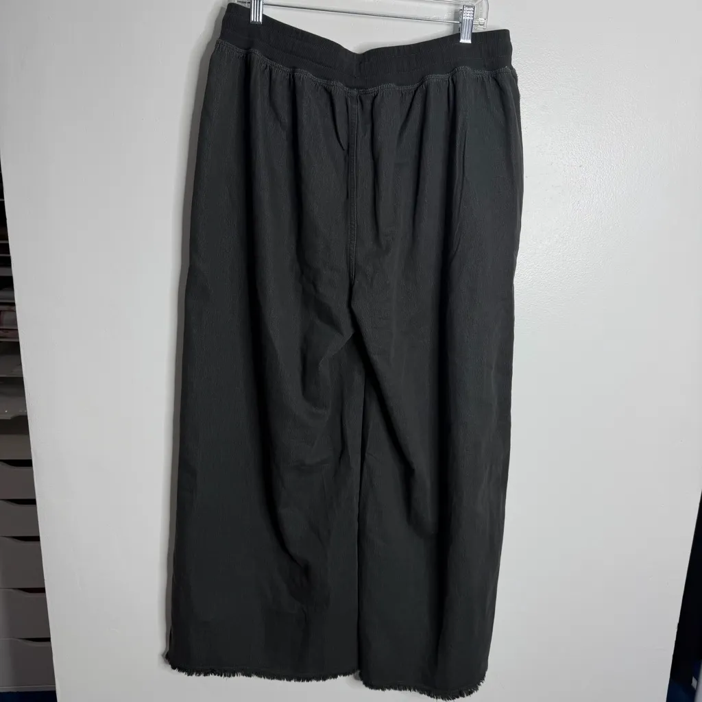 Aerie Soft Landing Trouser Smoked Gray Loose Fit Super Wide Leg Large Short - Image 3