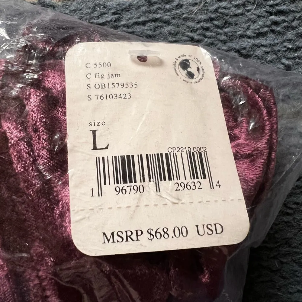 New Free People All Night Velvet Tunic Size Large Women’s Fig Jam - Image 3