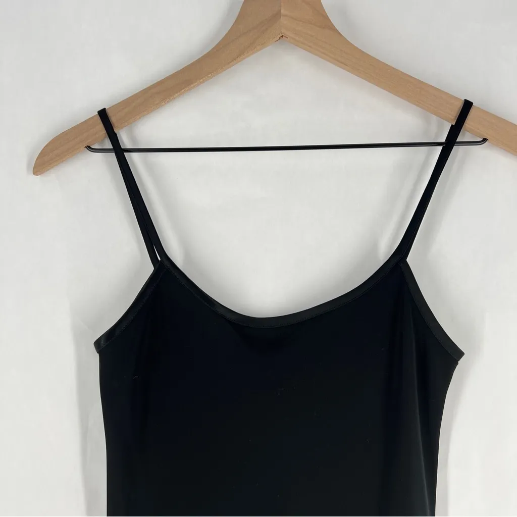 Laura Ashley Black Silk Blend Burnout Velvet Hem Spaghetti Strap Maxi Dress - Image 4