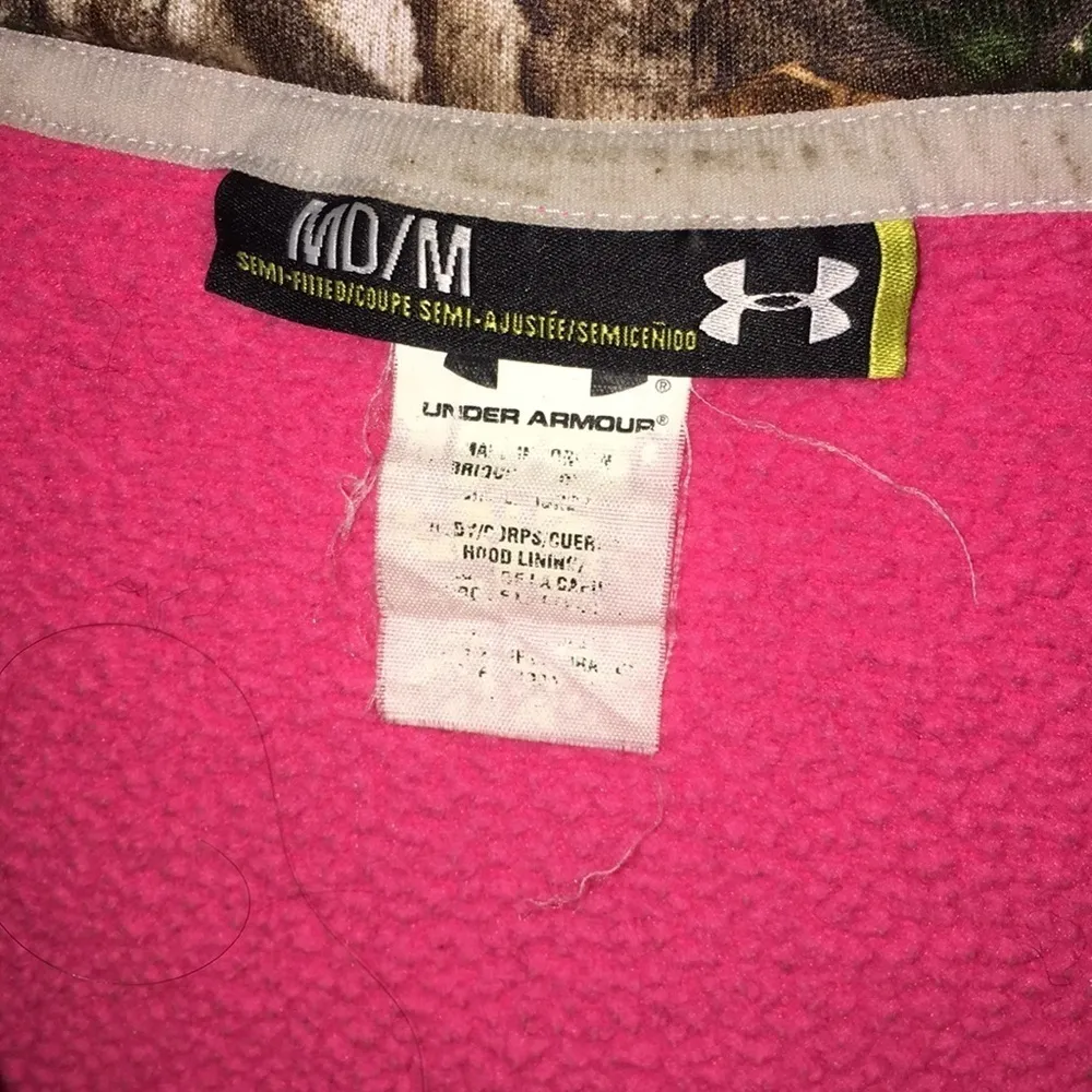 Under Armour pink camo hoodie size medium hunting sweatshirt outdoor top active‌ - Image 5