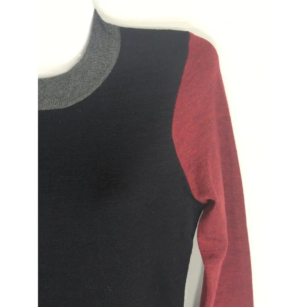 Derek Lam 10 Crosby Long Sleeve Crew Neck Sweater Dress Red Black Women's Medium - Image 4