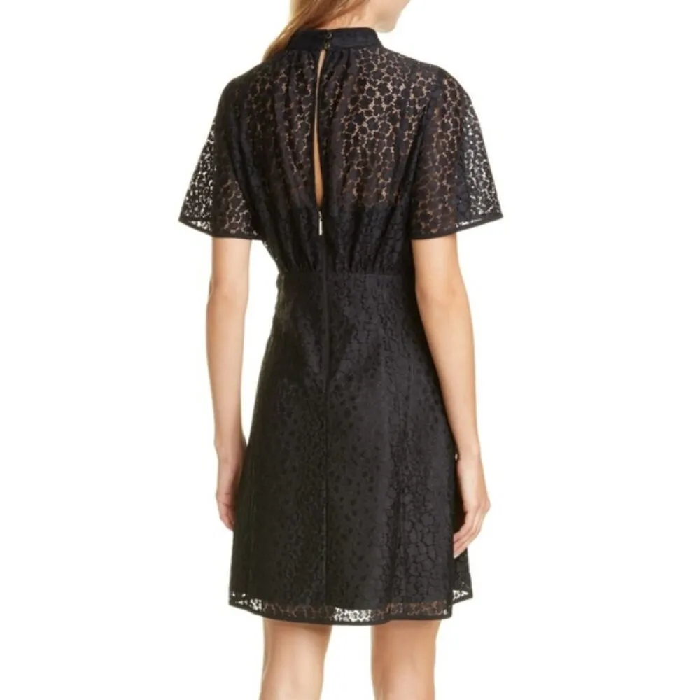 Kate Spade Flora Leopard Lace Mini Dress Black Size 4 - Image 2