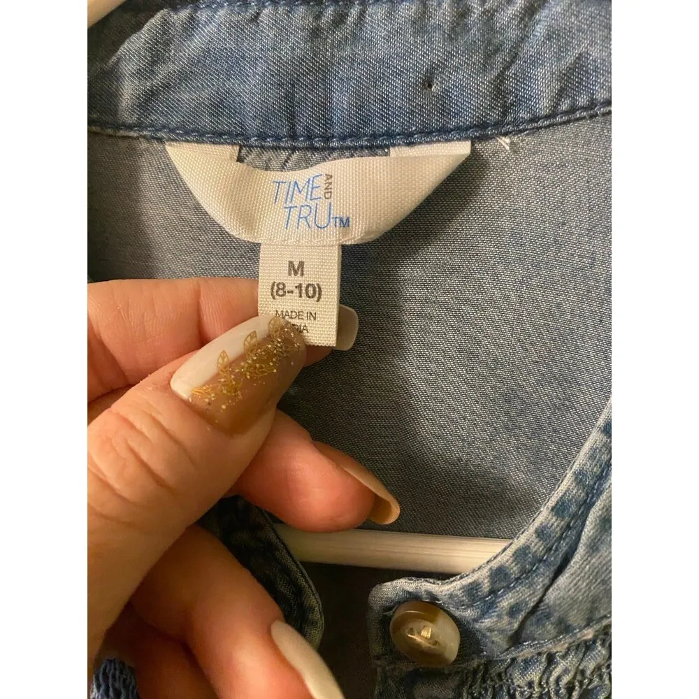 NWOT Time and Tru denim button up swing top size medium - Image 5