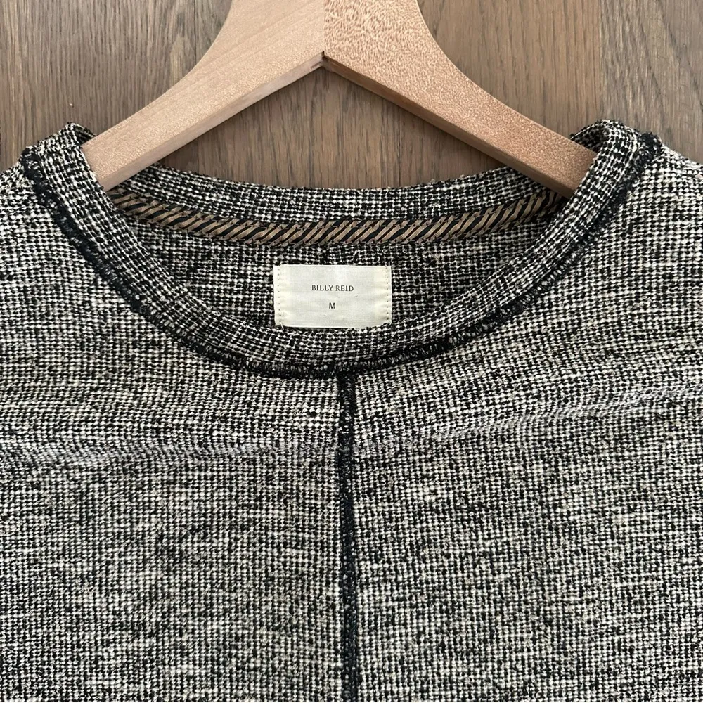 Billy Reid Edie Women's Tweed Round Neck Top in Black, Cream, and Beige Medium - Image 6