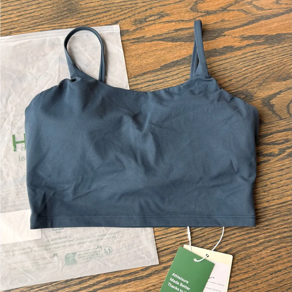 Halara UltraSculpt Cropped Yoga Tank Top Carbon Blue XS NWT - Image 5