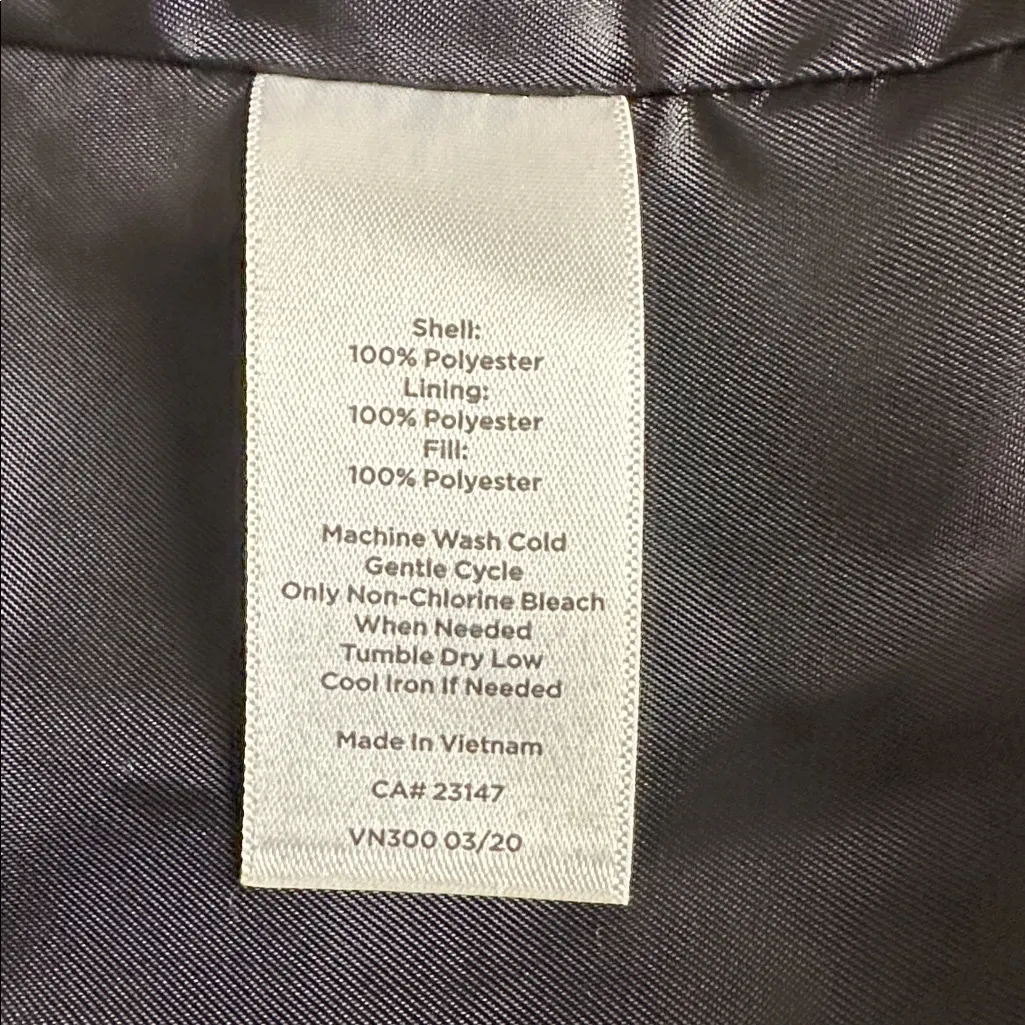 Talbots Black Quilted Puffer Coat with Plaid Lining SP - Image 6