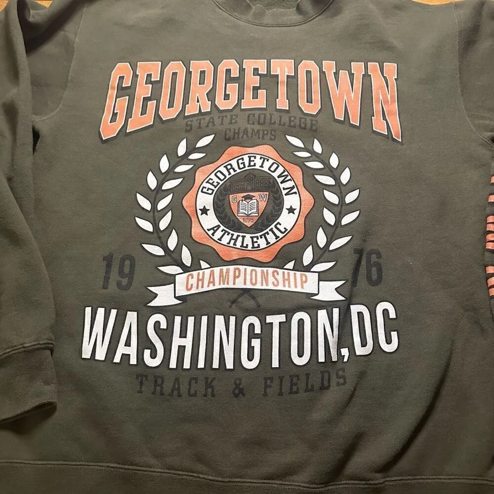Georgetown crewneck pullover small Green - Image 4