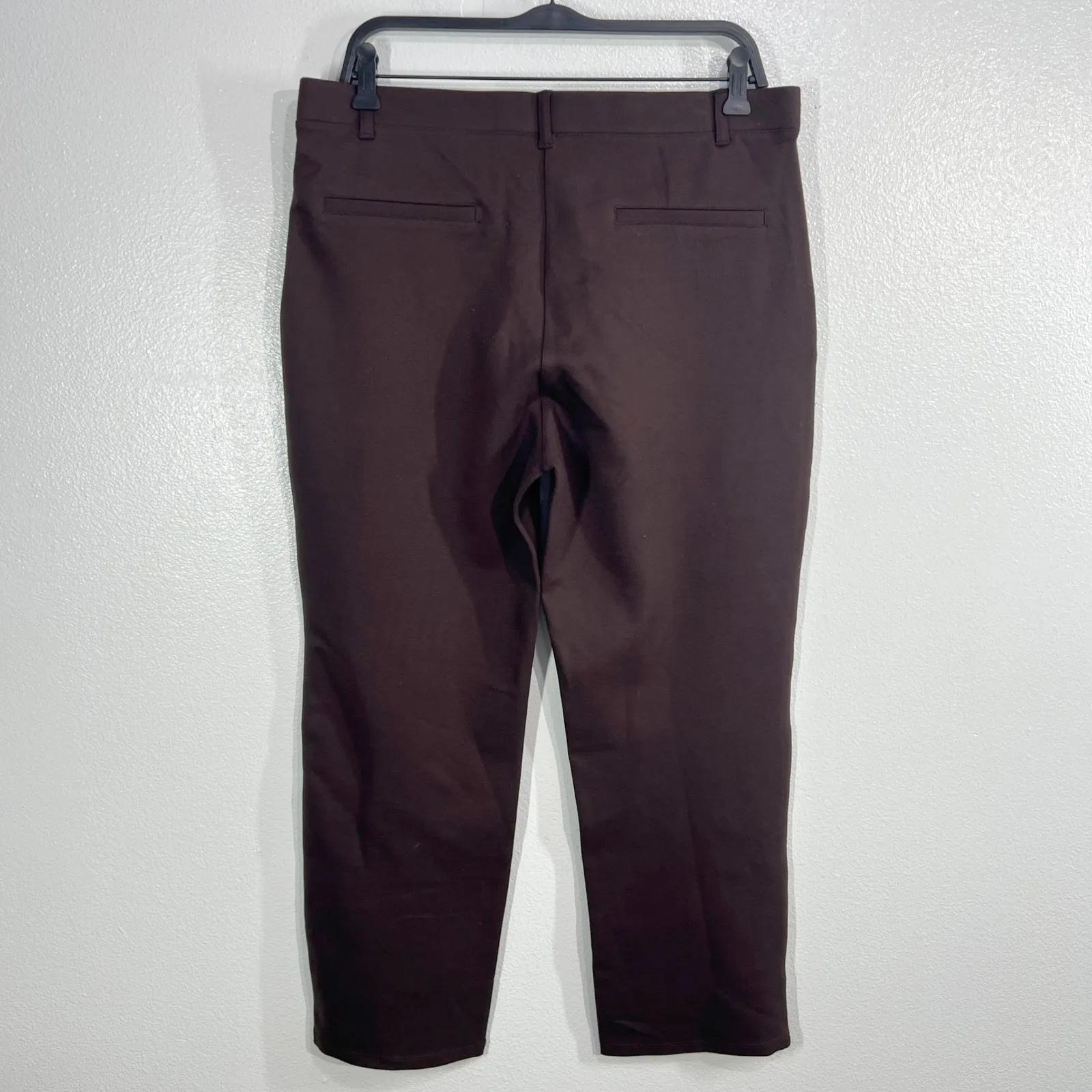 Quince Ultra Stretch Ponte Straight leg Pull-On Pants PXL Brown Minimal Classic - Image 3