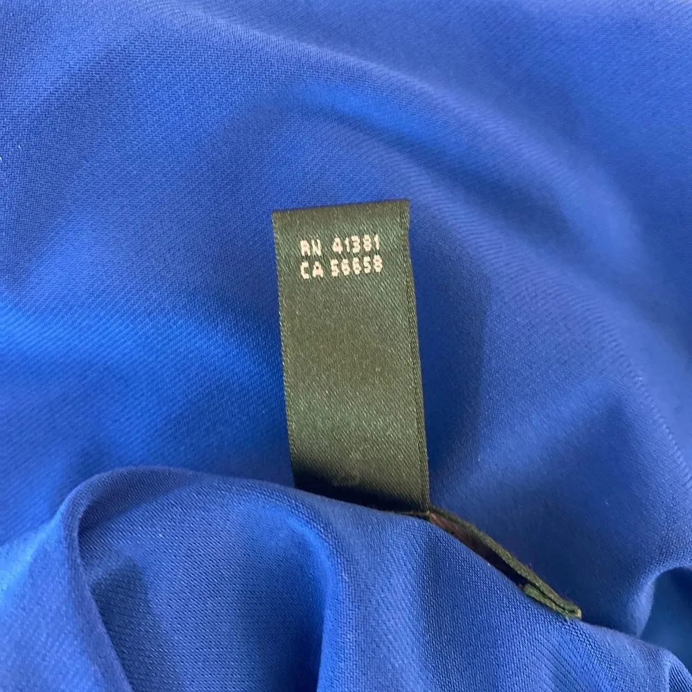 Lauren by Ralph Lauren Bodycon Ruched Jersey Dress Royal Blue womens sz 10 - Image 7