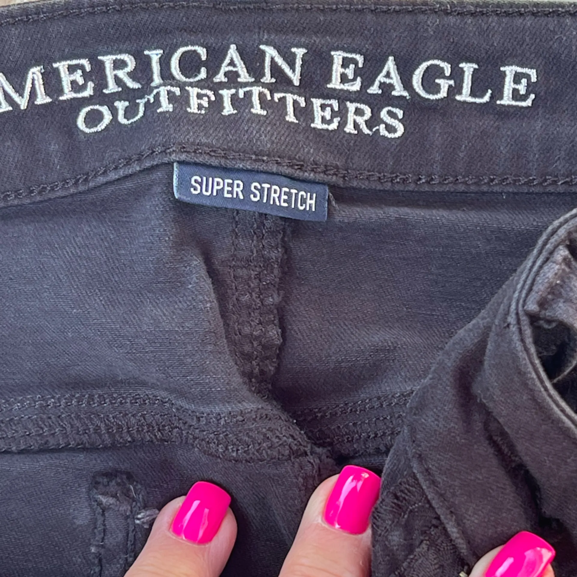 American Eagle Oufitters Black AEO Twill Midi Super Stretch Summer Women Size 10 - Image 4