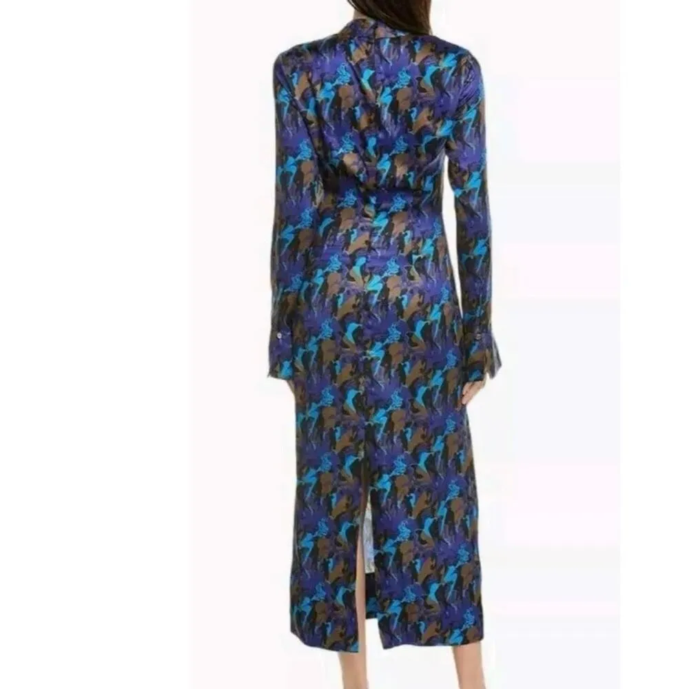*STAUD Women's Size 12 Sapphire Sirens Thicket Long Sleeve Dress New, A66 - Image 4
