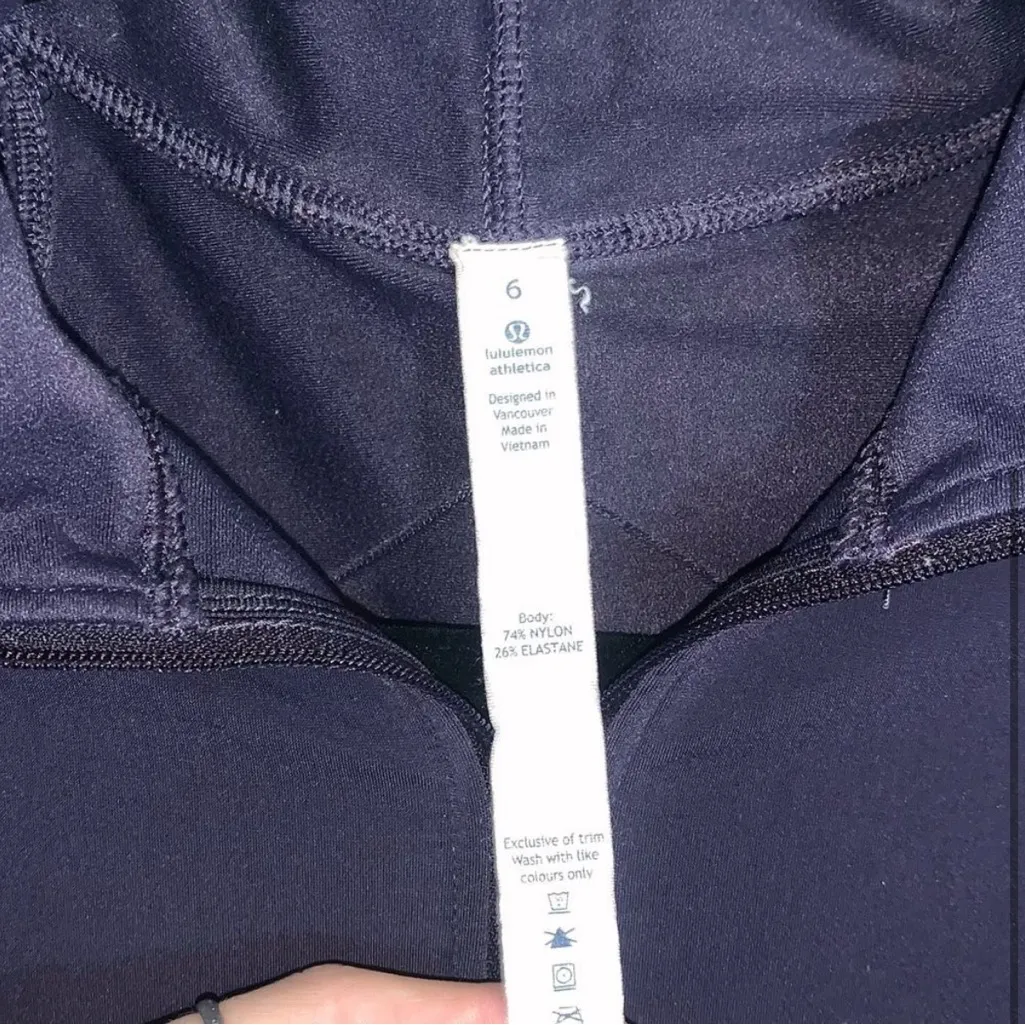 Lululemon Athletica Navy Blue 1/4 zip Long Sleeve Top - Image 4
