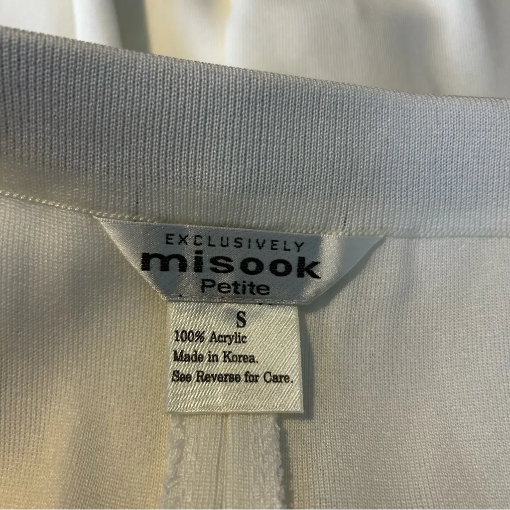 NWT Misook Classic White Pull On Wrinkle Free Acrylic Pants Size Small Petite - Image 6