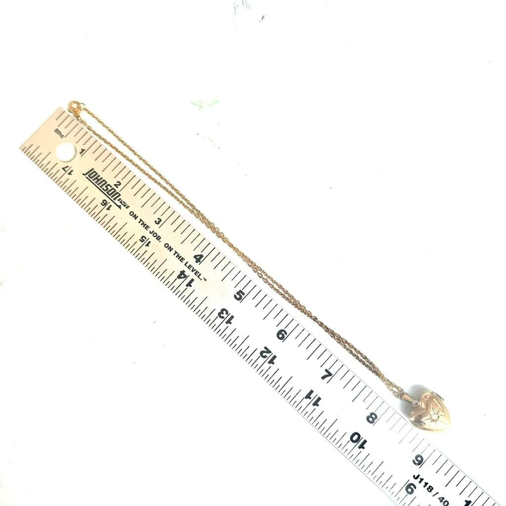 Vintage Avon perfume Heart Locket necklace Gold - Image 7