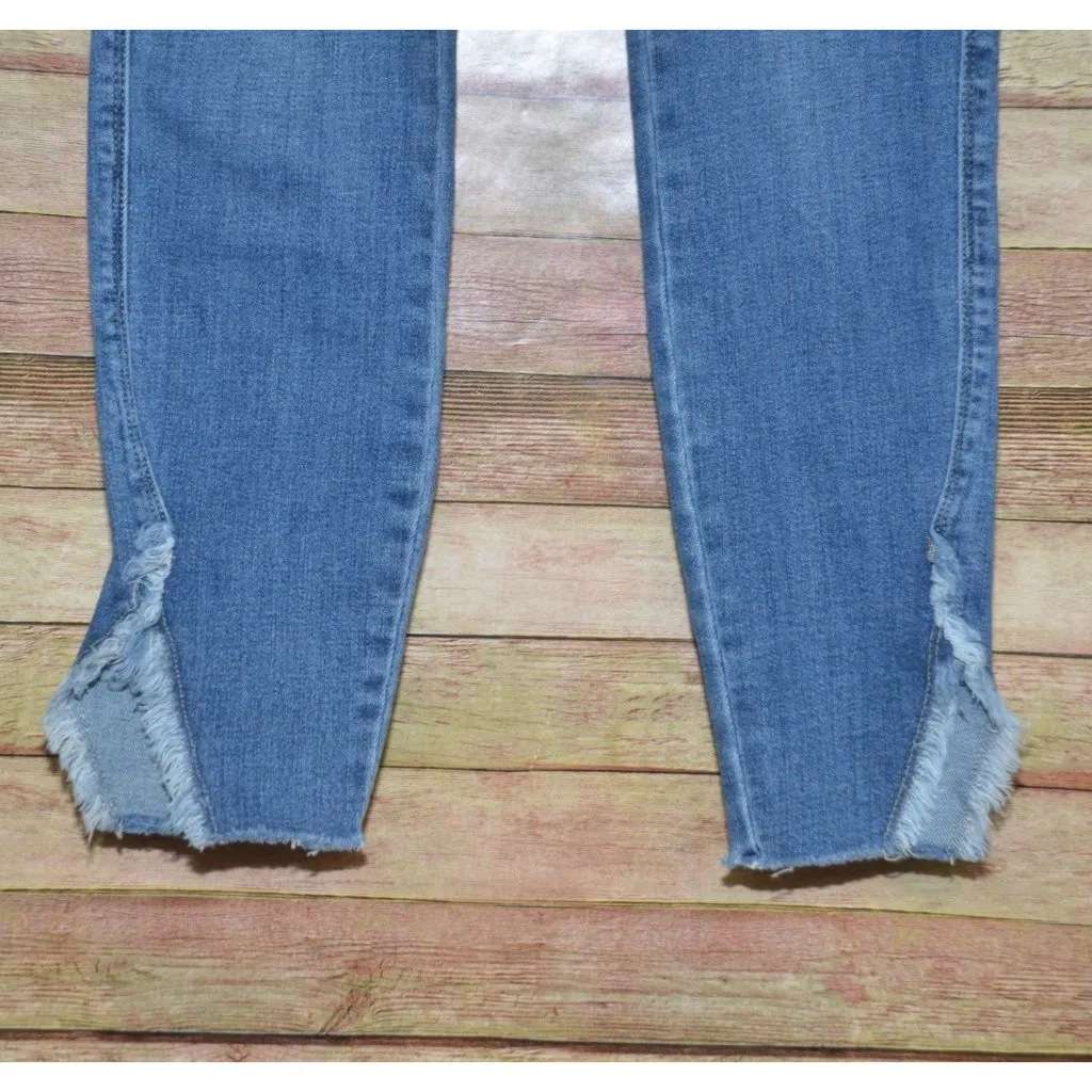 Judy Blue Distressed Ankle Skinny Fit Blue Jeans Size 9/29 Split Raw Hems Casual - Image 4