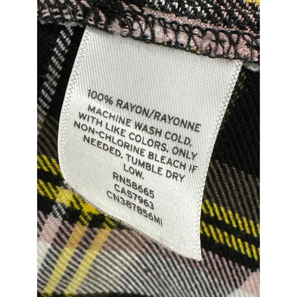 Caslon Dress Women Large Plaid Button Down Flannel Dress Twist Front Rayon NWT - Image 8