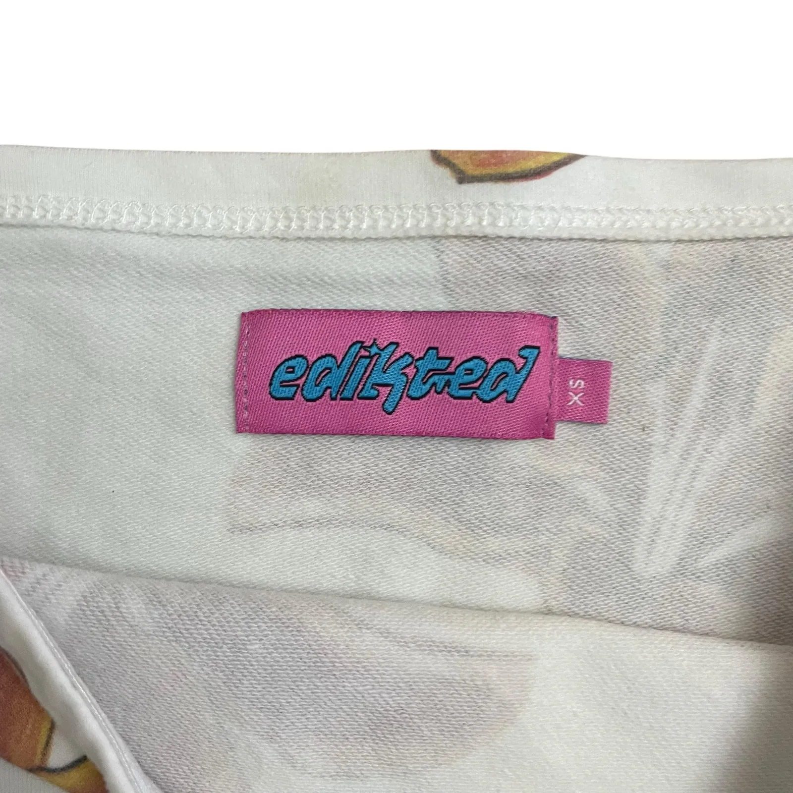 Edikted Lily Floral Butterfly Tube Top White Stretch Strapless Y2K Aesthetic XS - Image 2