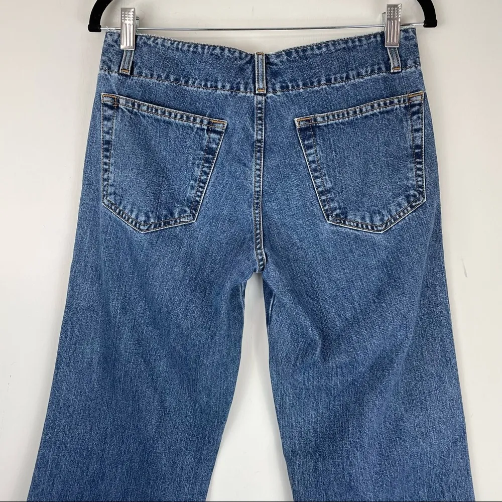 Vtg Y2K Xhilaration Zip Front Flare Denim Jeans Sz 4 Medium Dark Wash - Image 7