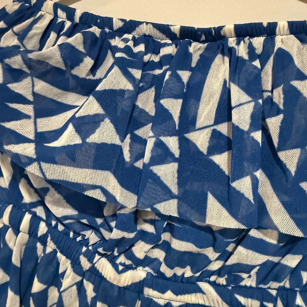 Anthropologie Blue and White Abstract Dress - Image 7