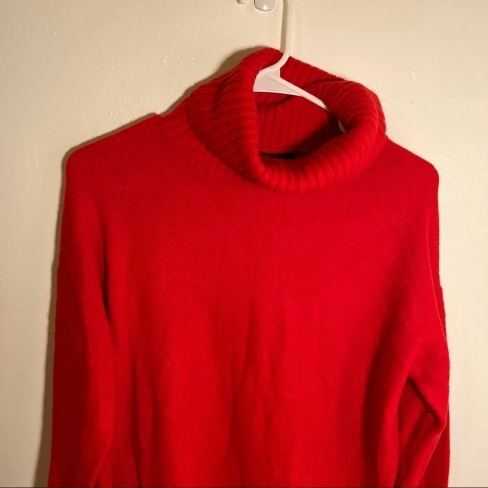 Halogen Chinoise Ribbed Turtleneck Sweater Red - Image 3