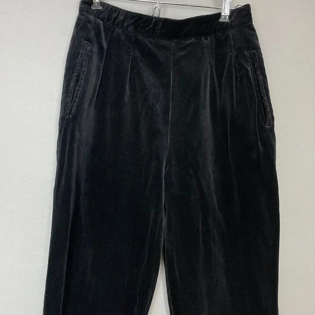 Vintage Velvet Pants Slacks Women Esprit Holiday Christmas Festive High Rise 90s Black Size XS - Image 6