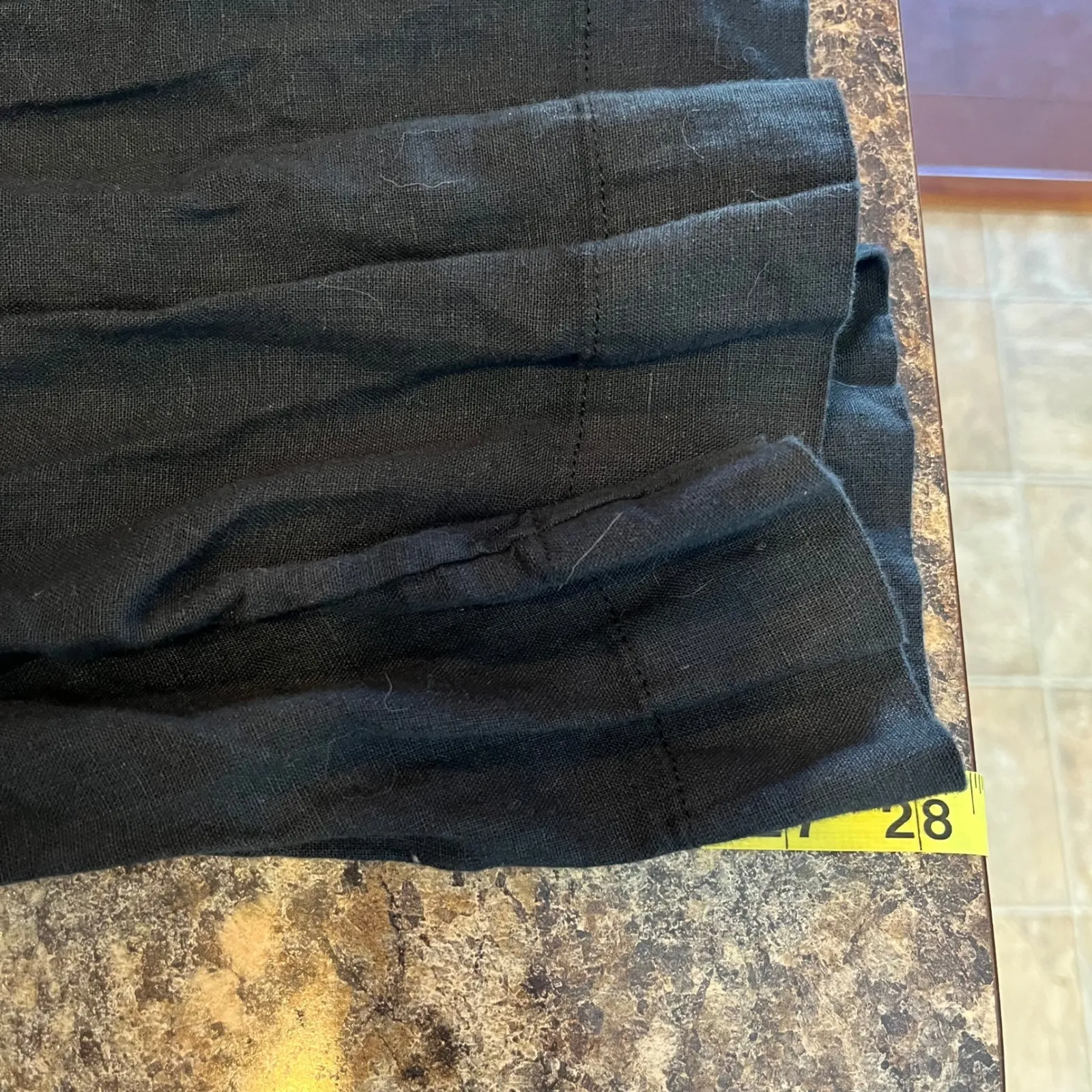 Joie Medium Black 100% Linen Wide Leg Drawstring Pants Womens Pants - Image 7