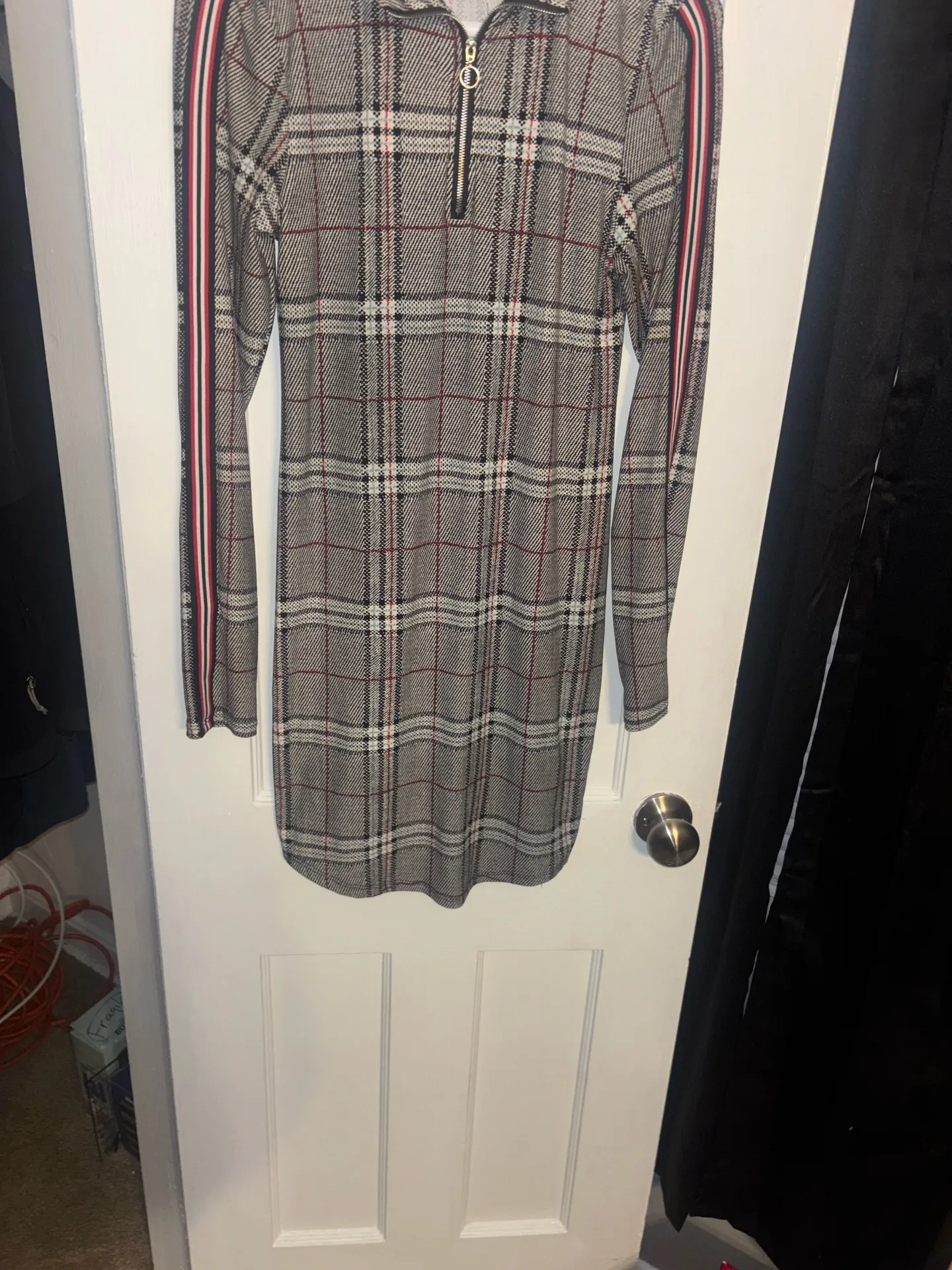 Eye Candy Dress Women’s Plaid long sleeve size medium  - Image 2
