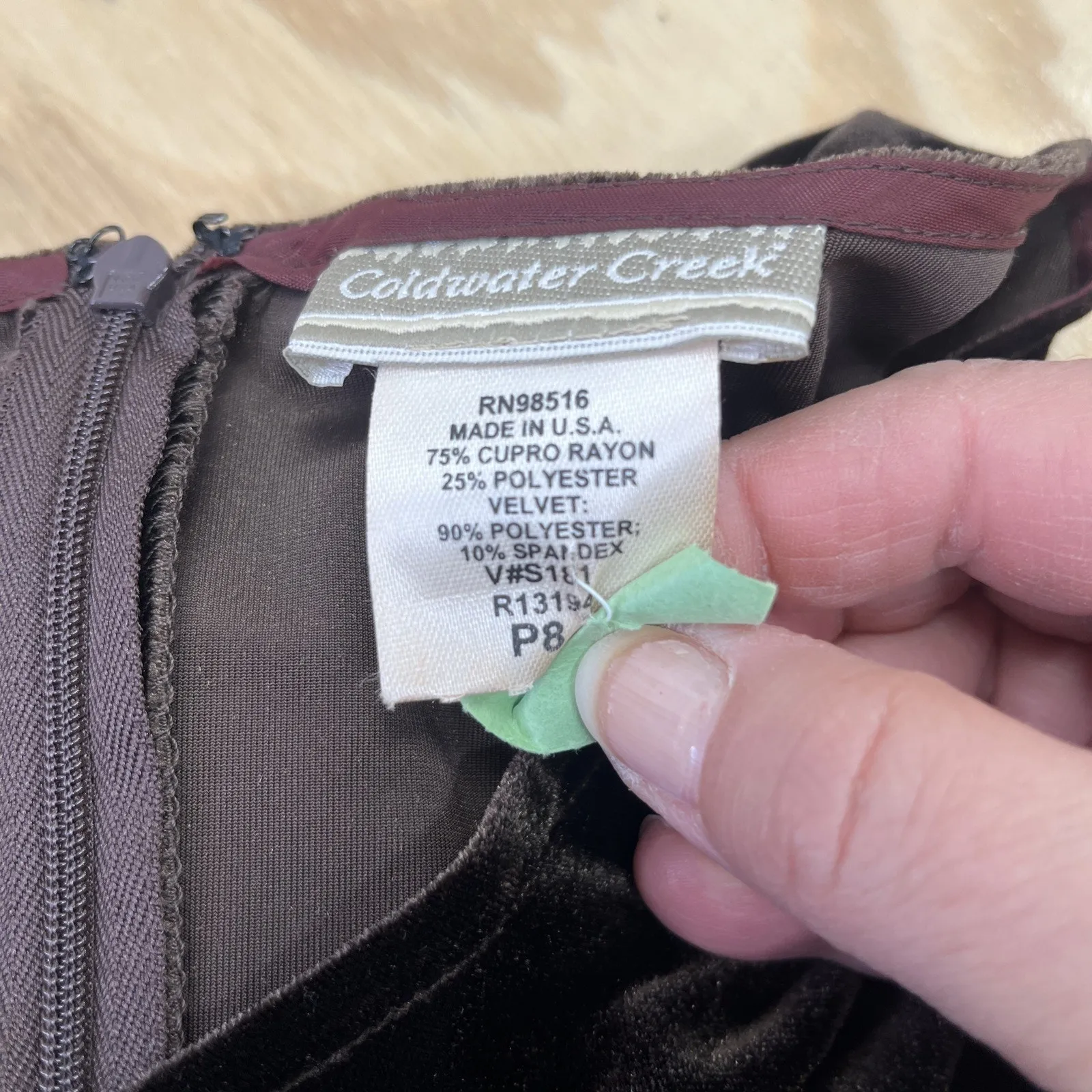 Vintage Coldwater Creek Velvet Chiffon Maxi Dress 8P Goblin Fairy Grunge Witchy - Image 4