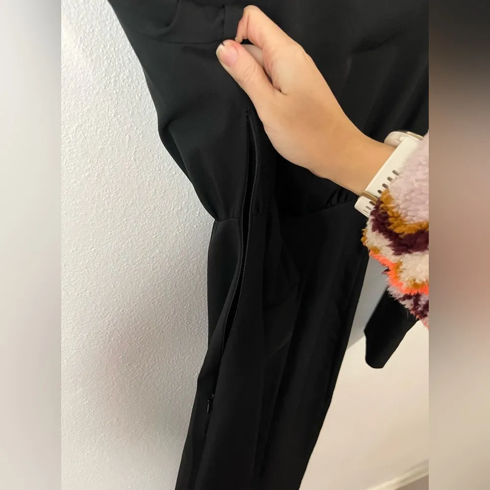 Fitted Shirt Dress Black with black and gold buttons Size XS - Image 14