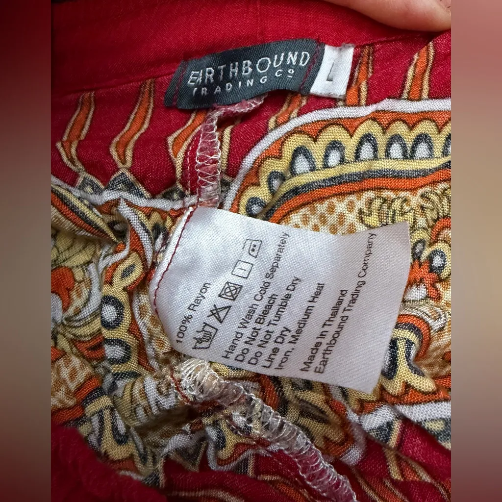 Earthbound Trading Co. Red Casual Pants Large - Image 2