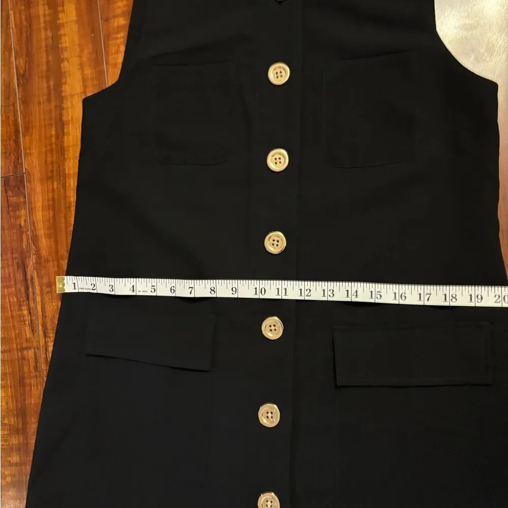 J.crew Button-front classic business preppy shift dress drapey crepe size small - Image 14