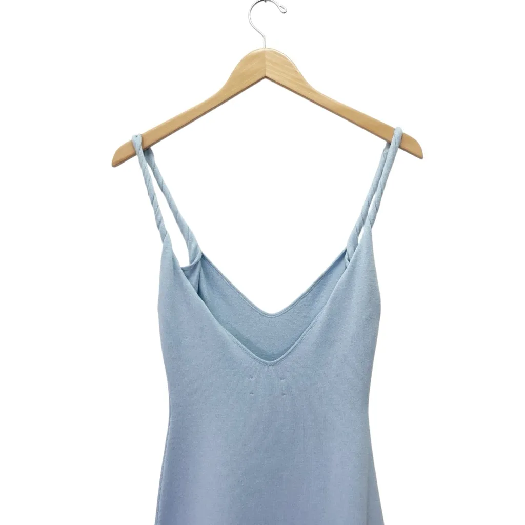 NWT PepperMayo Anastasia Maxi Dress Blue Low Back Twisted Strap Knit Size S/M - Image 8