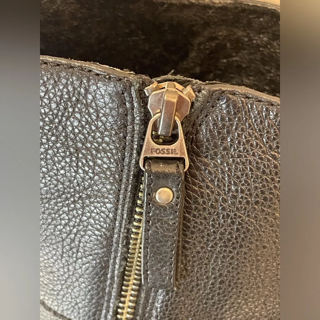 Fossil Women’s Black Leather Combat Tall Moto Boots Size 9 - Image 10