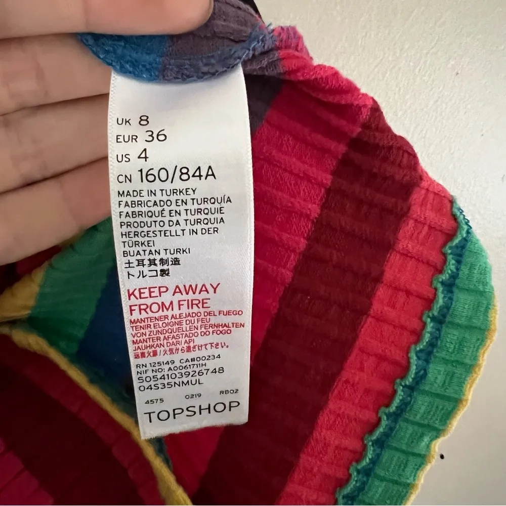 Topshop Rainbow Striped Tank Top | Size 4 - Image 6