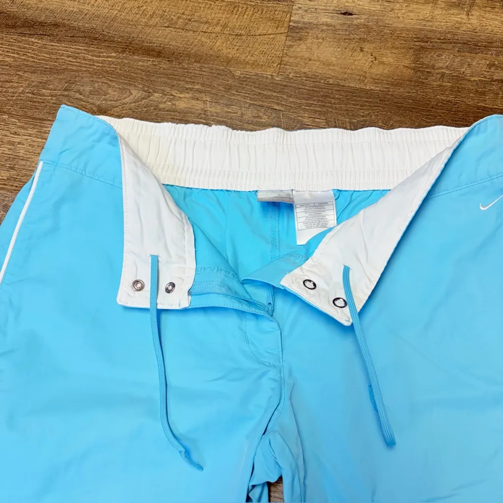 Vintage Y2K Nike Track Pants Women Large Blue White Side Stripe Gray Tag - Image 3