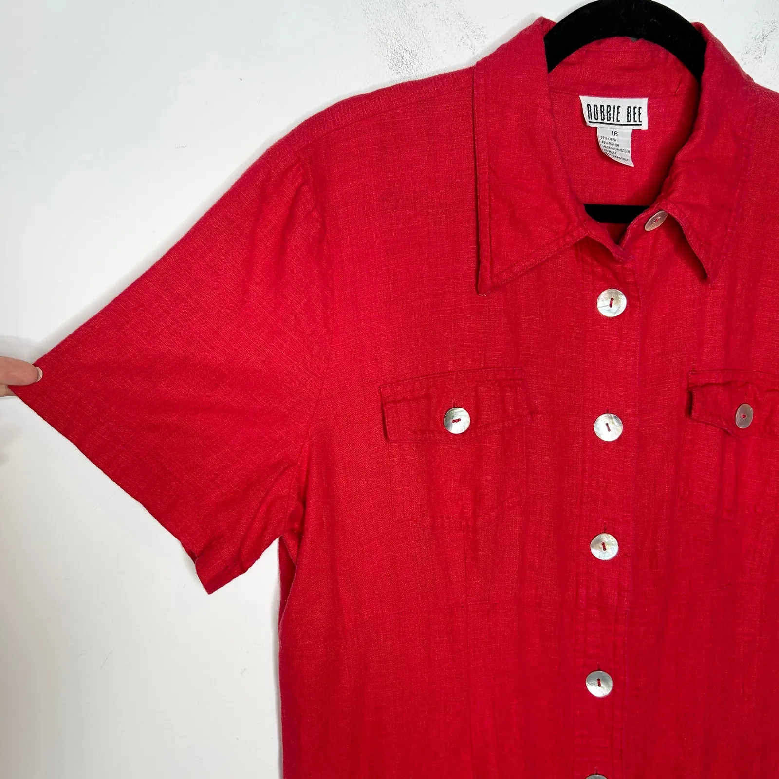 ROBBIE BEE Vintage Linen Blend Dress Womens 16 Maxi Minimalist Sustainable Lagom - Image 3