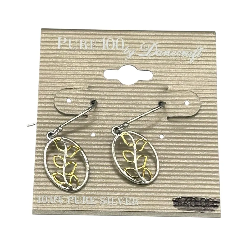 DANECRAFT EARRINGS PURE 100 SILVER DROP DANGLE LEAF LIGHTWEIGHT NEW WITH TAGS - Image 5