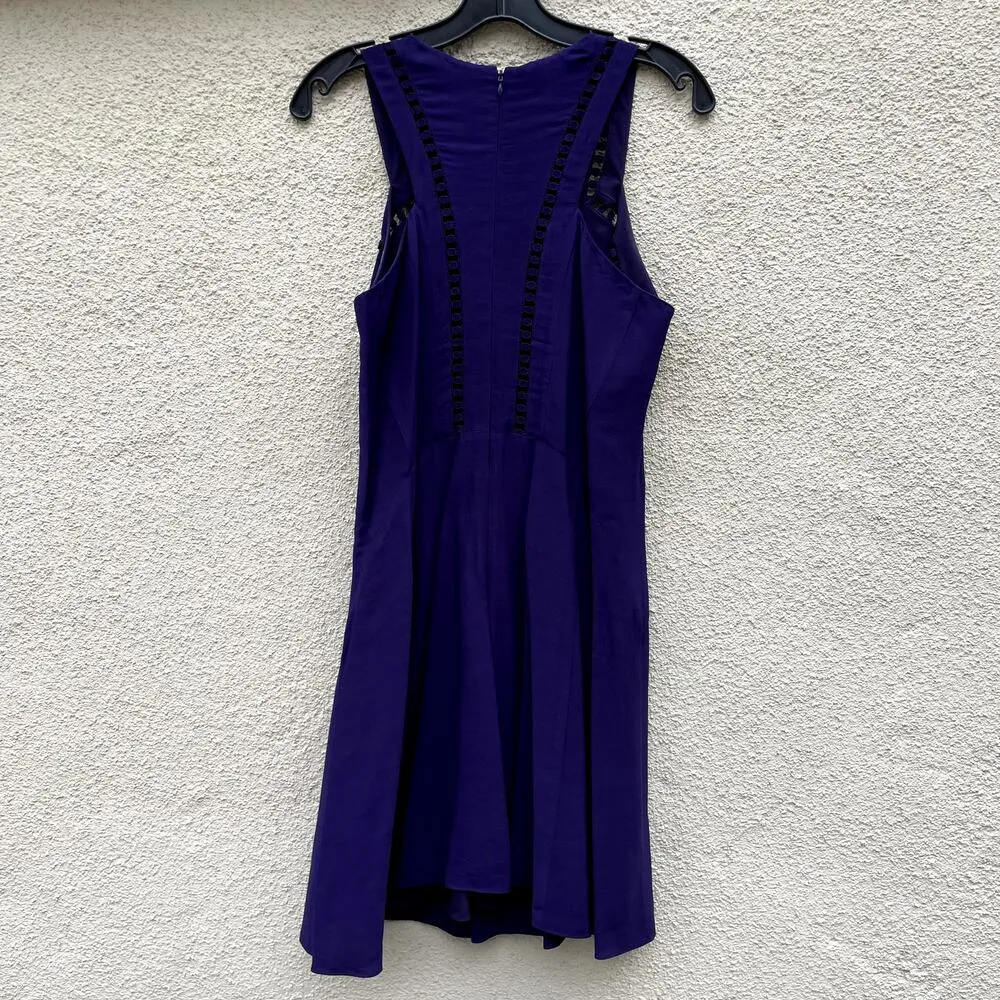 Rebecca Taylor Purple Sleeveless Dress 6 Crochet - Image 7