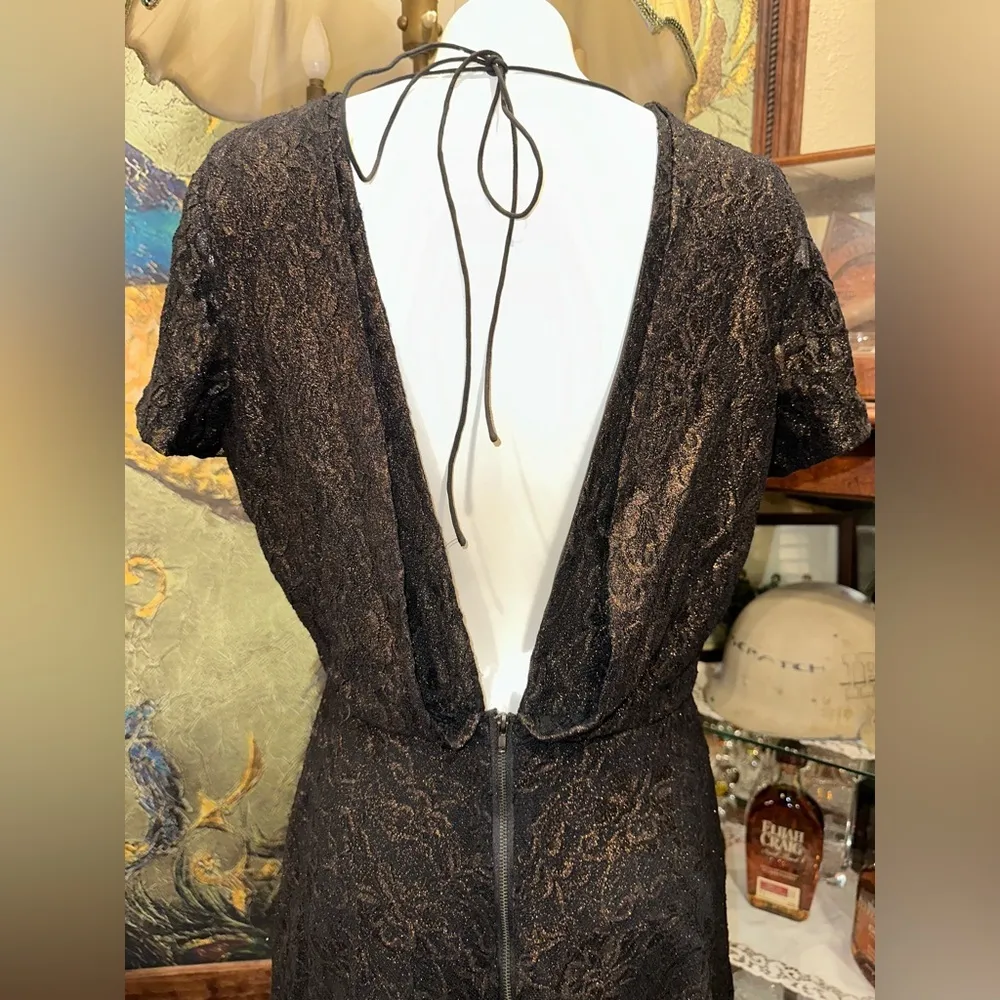 W118 By Walter Baker Adele Dress Bronze Black Lace Gold - Image 8