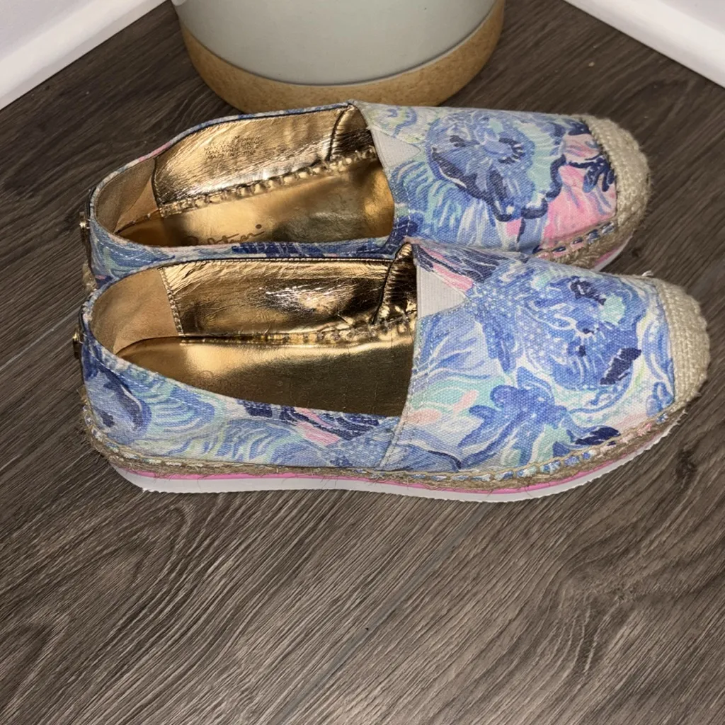 Lilly Pulitzer Marlo Espadrille In Saltwater Blue‎ Womens size 6 - Image 5