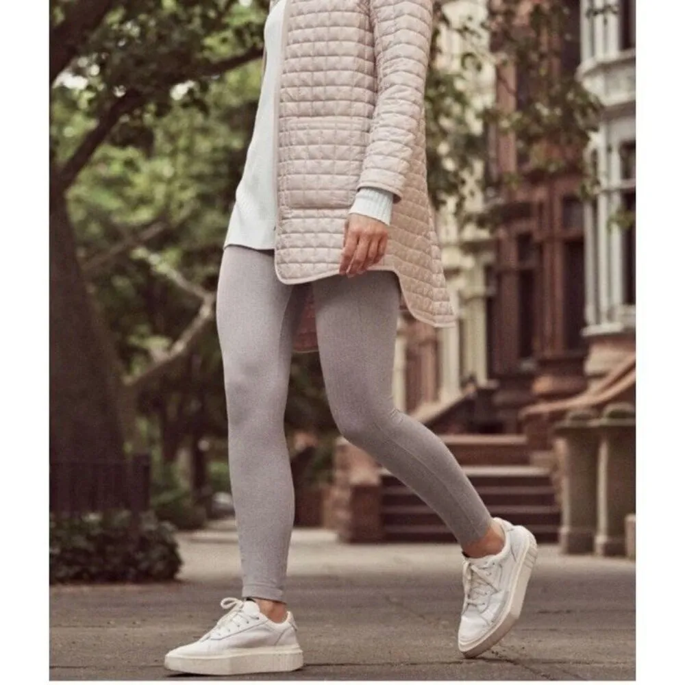 Athleta Delancy Herringbone Tight Leggings‎ Size S Beige Pockets Athletic Preppy - Image 5