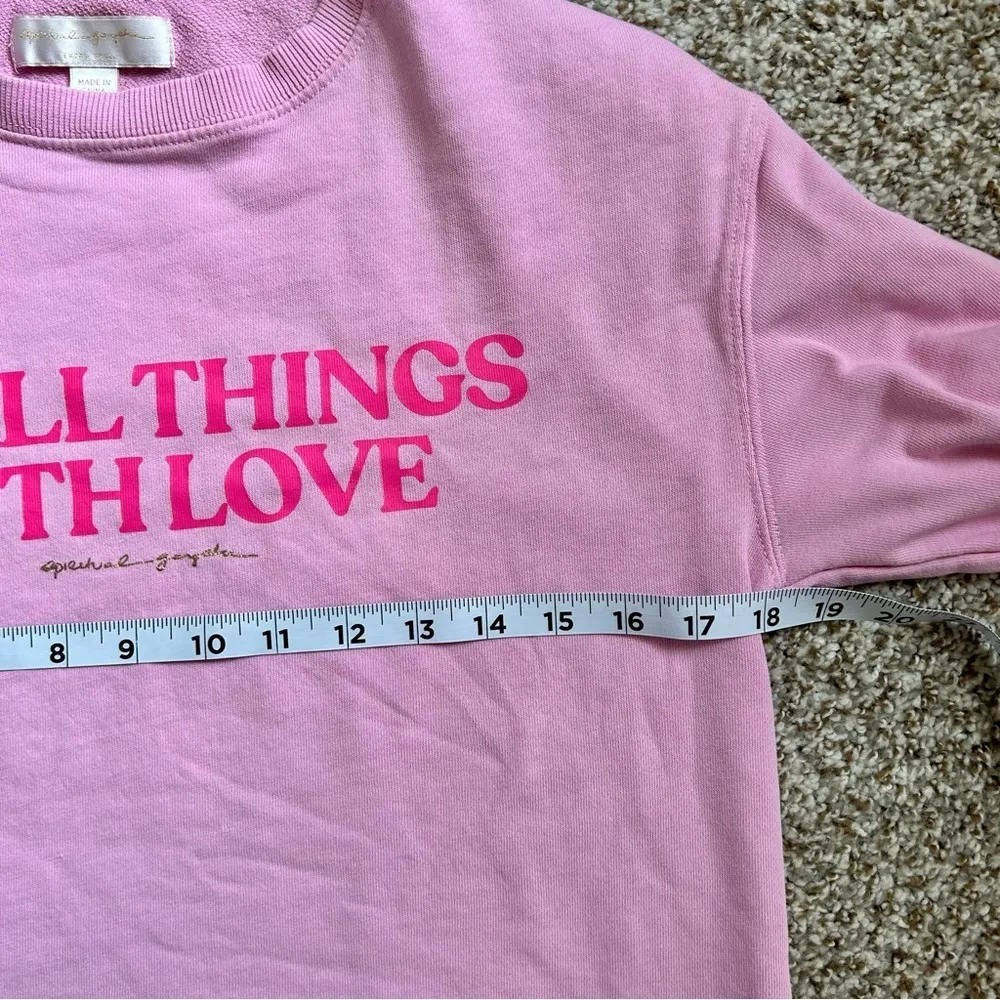 Spiritual Gangster Pink Do All Things With Love Sweatshirt XS Valentine’s Day - Image 8