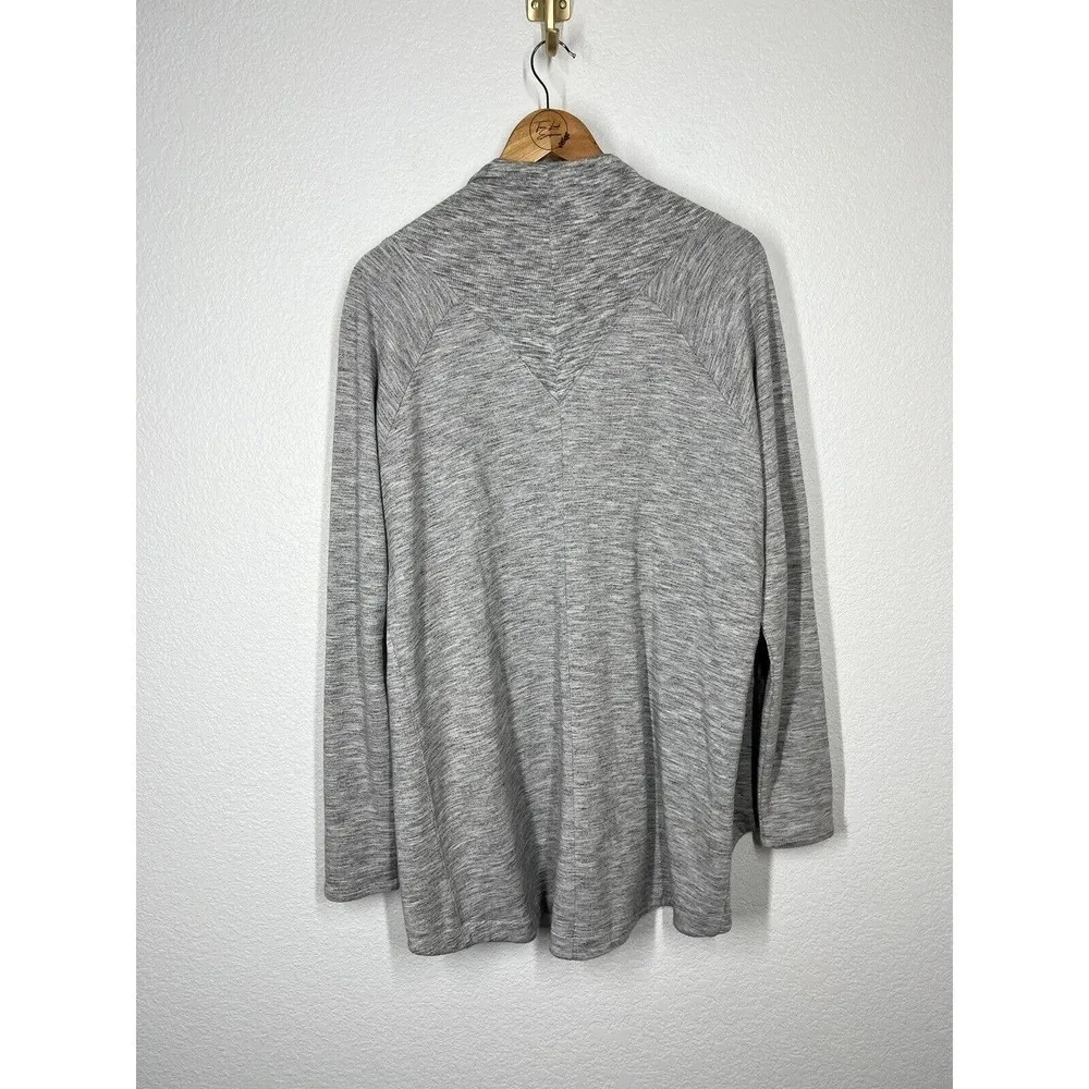 Athleta Large L Nirvana Wrap Cardigan Sweater Gray Soft Knit - Image 4