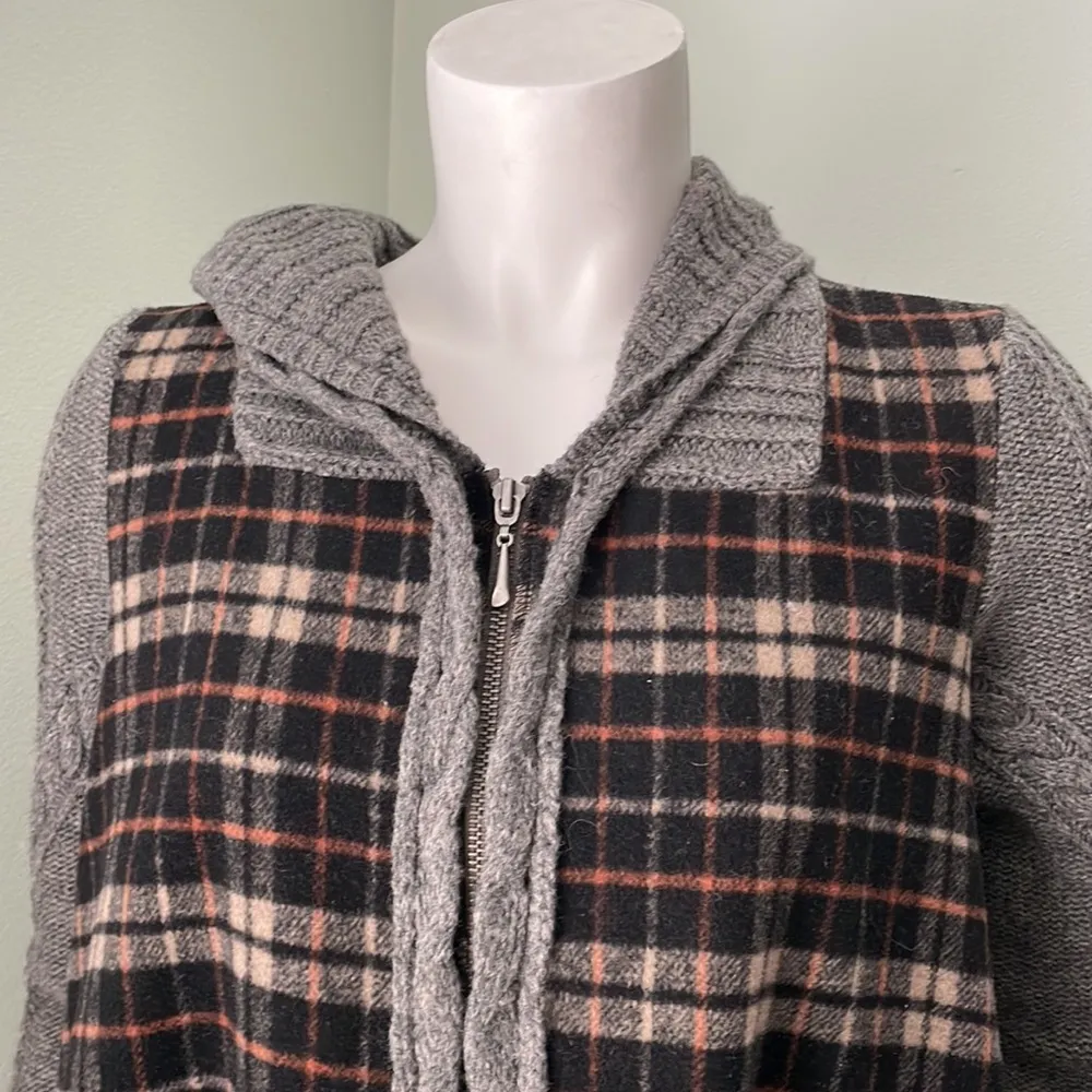 ANTHROPOLOGIE Moth Derry Plaid Flannel Sweater Jacket - Image 5