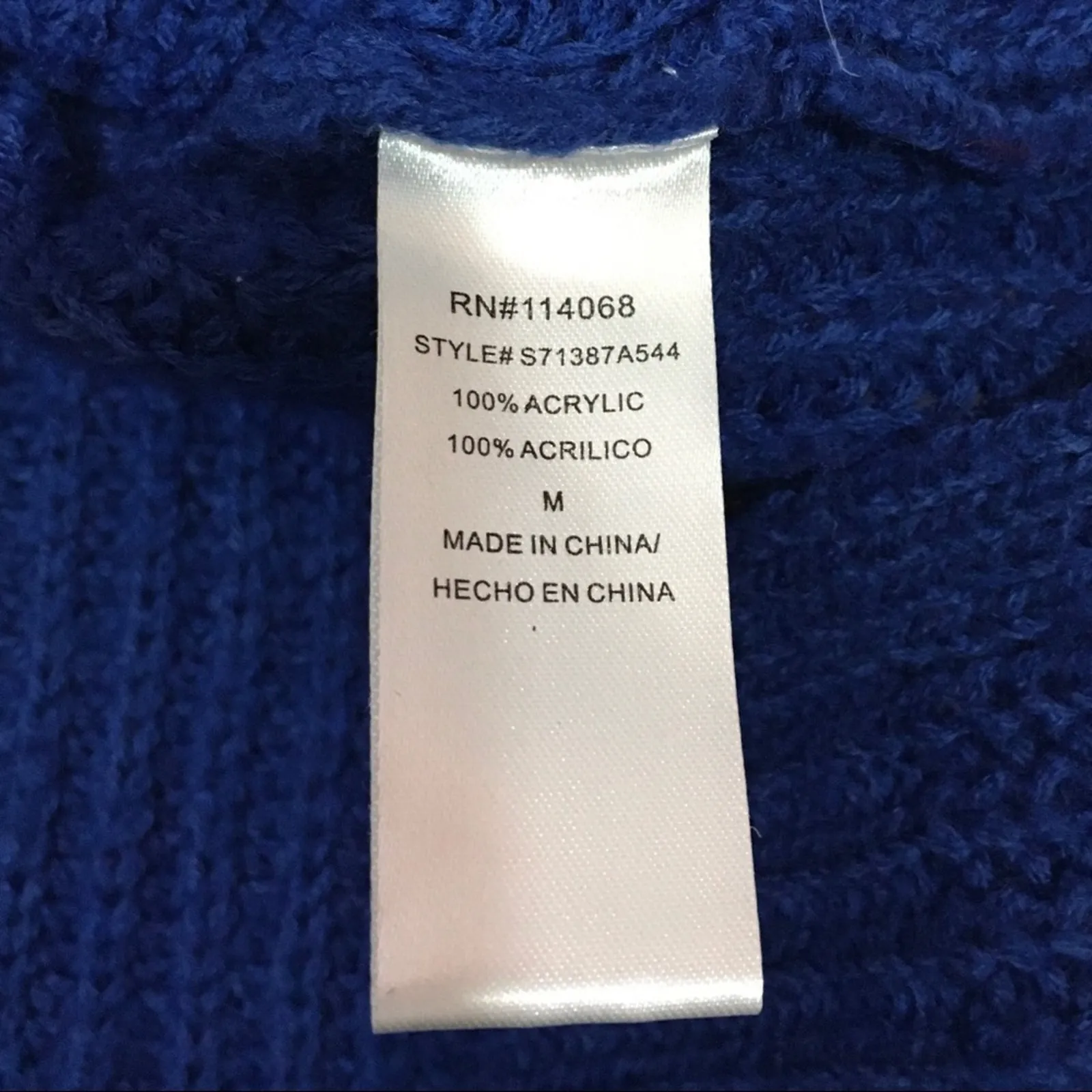 Ten Sixty Sherman Chunky Knit Cowl Neck Sweater - Blue - Medium - Image 12