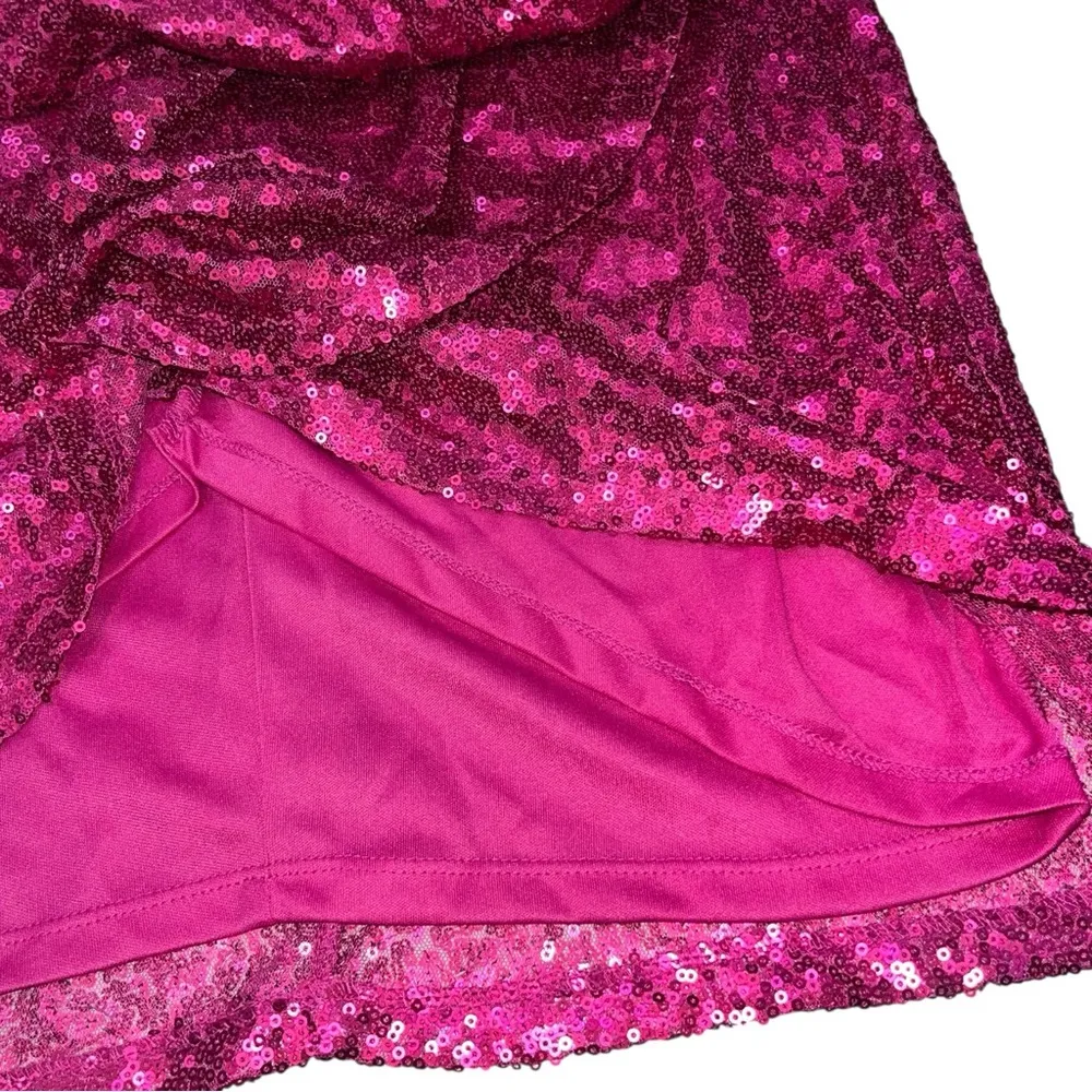 NEW Lulus Forever Your Girl Sleeveless Magenta Sequin Bodycon Dress size Large Pink - Image 7