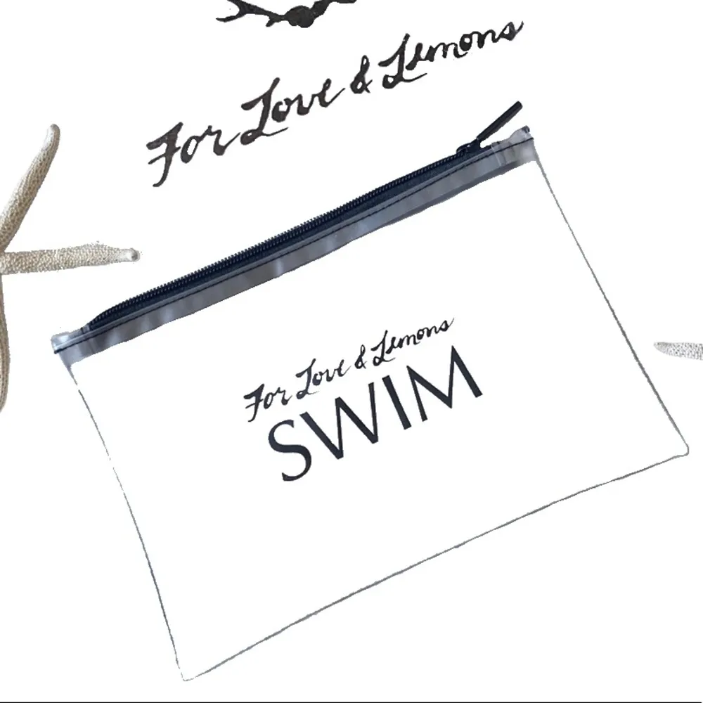 new For Love + Lemons Swim ❤︎ Logo Airline Travel Bikini Cosmetics Bag ❤︎ Clear - Image 4