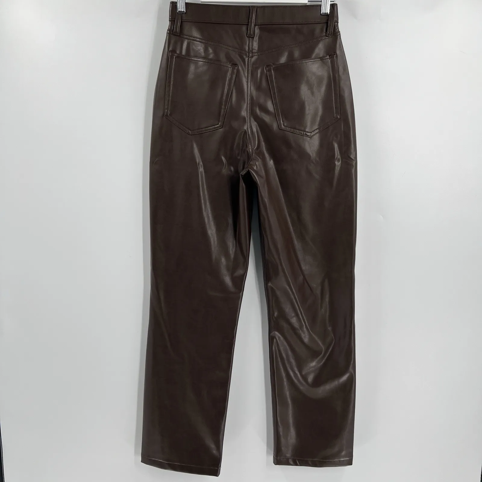 Abercrombie & Fitch Faux Leather 90s Straight High Rise Curve Love Women's 29/8 - Image 6