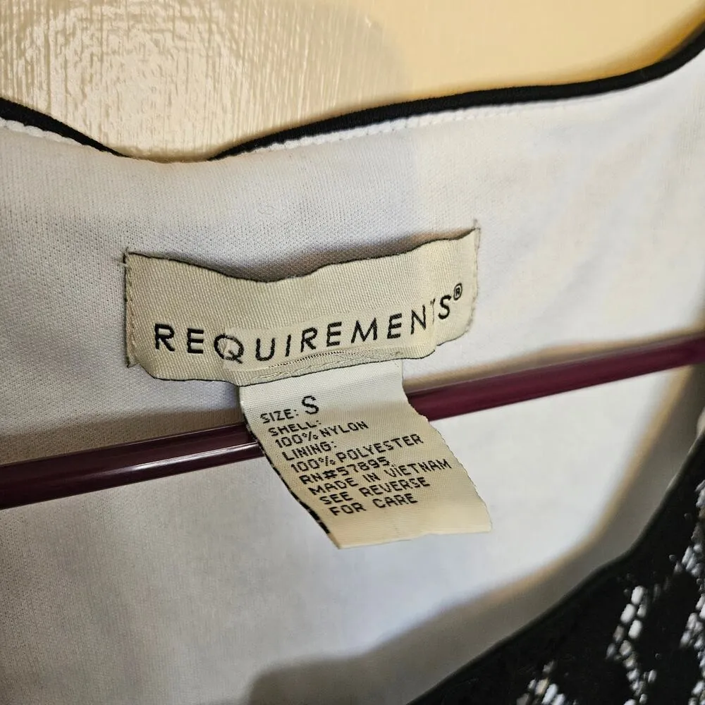 Requirements Size Small Black White Blouse Professional Career Nylon Polyester - Image 2