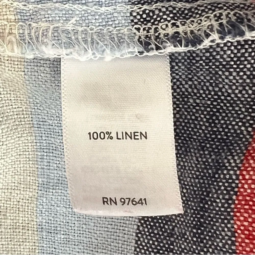 J Jill Womens Striped Linen Shorts Size L Beachy Coastal Preppy Casual Resort - Image 4